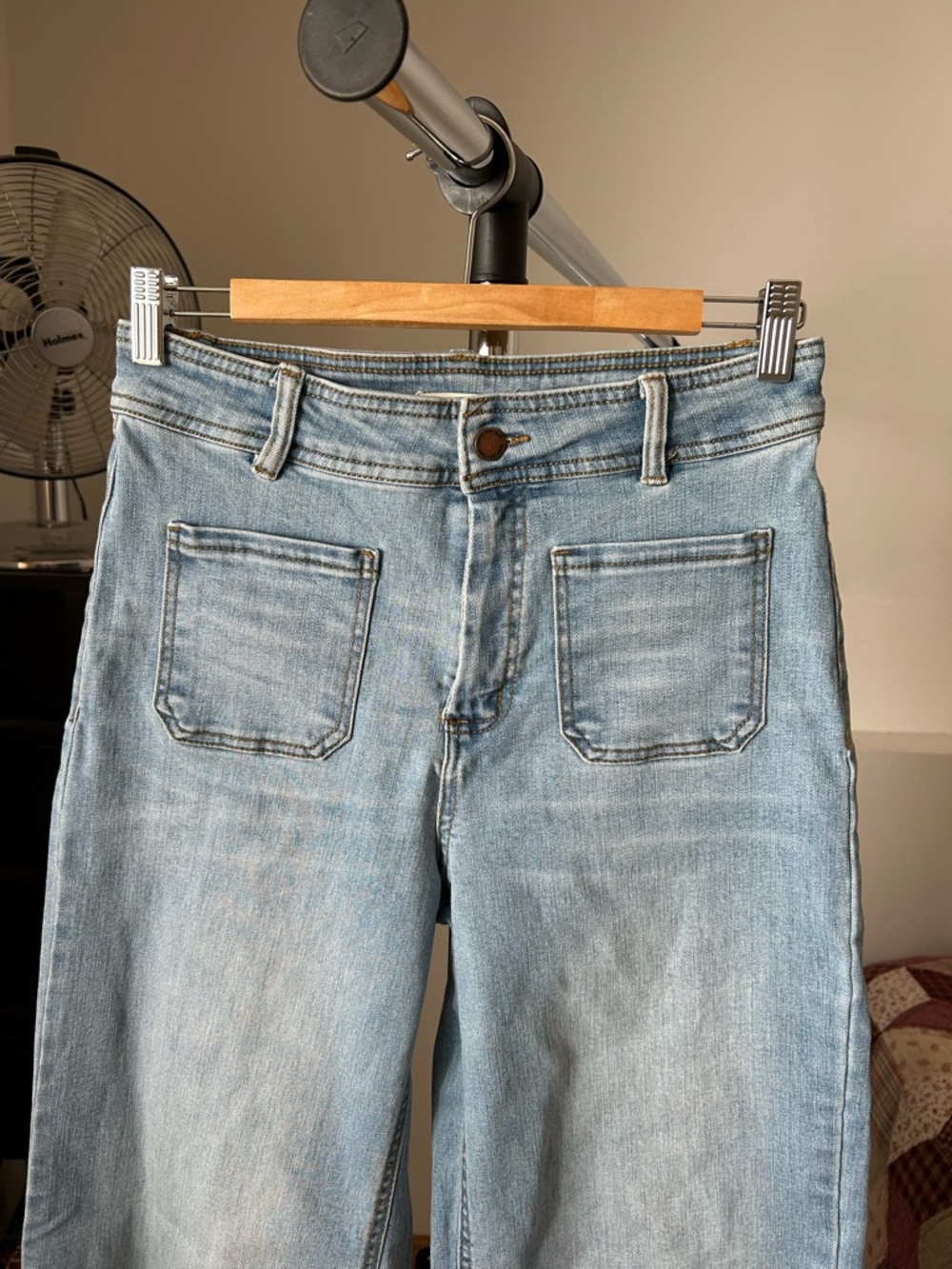 Oat New York Wide Leg Jeans High Rise Patch Pocket 6 28 - Picture 5 of 7